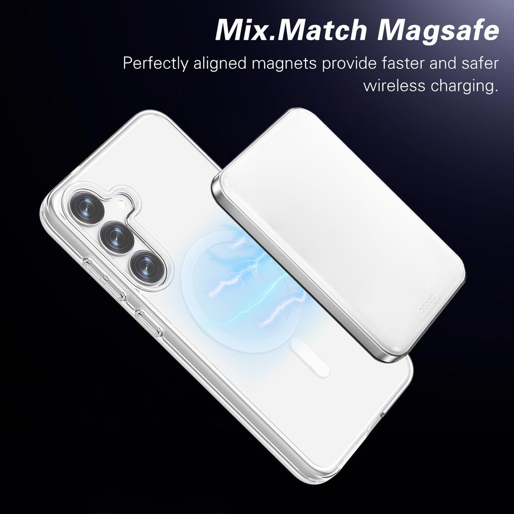For Samsung Galaxy S25+ Clear Case Compatible with MagSafe TPU+PC Phone Back Cover