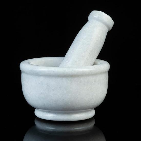 Набор ступки и пестика Crocon из белого мрамора – 5-дюймовая таблетница, измельчитель трав для специй, силбатта для чатни, товары первой необходимости для кухни