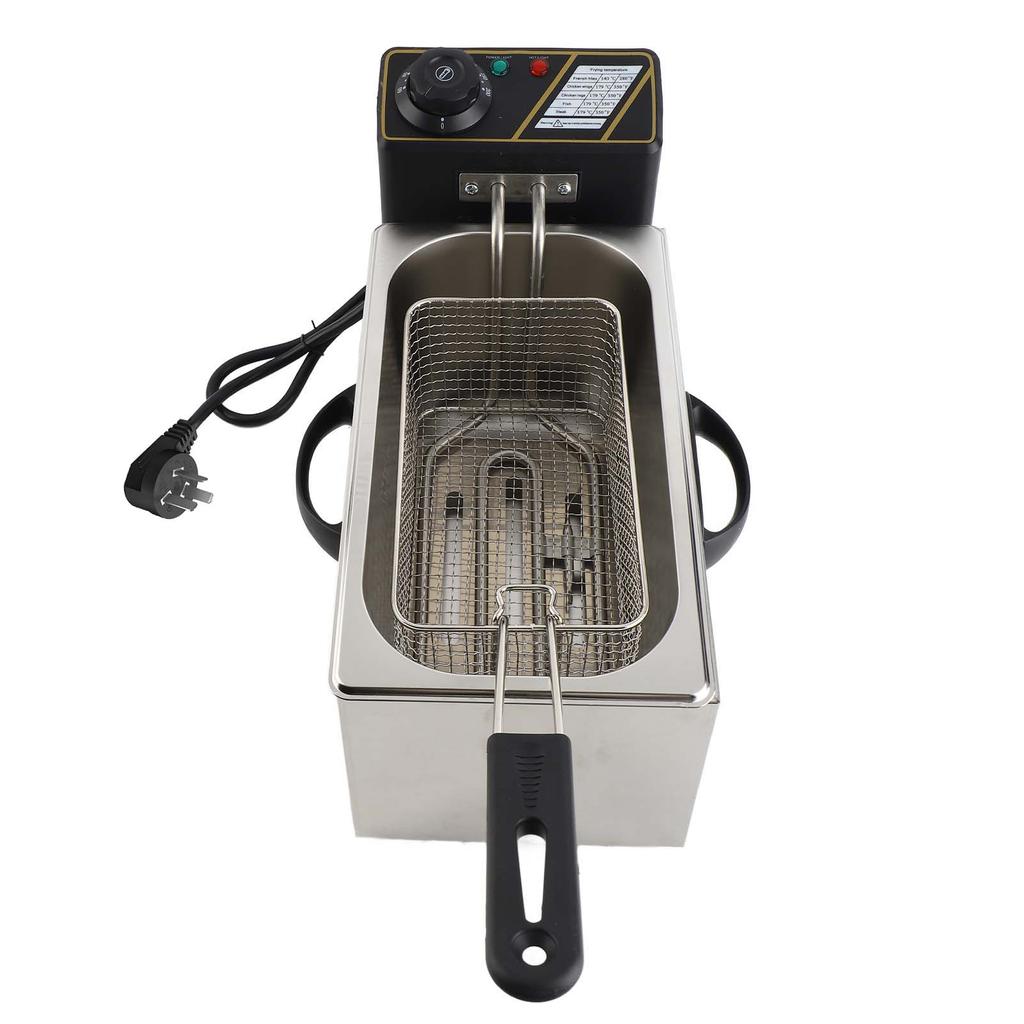 Электрическая фритюрница 4 л 4,2 кварт с корзиной для фильтрации масла 1400 Вт нержавеющая сталь 60 200 градусов Цельсия 140 392