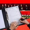 Красные индивидуальные папки-регистраторы из ПУ, Черная кожаная папка для подписей формата А4 с прочным рычажным зажимом