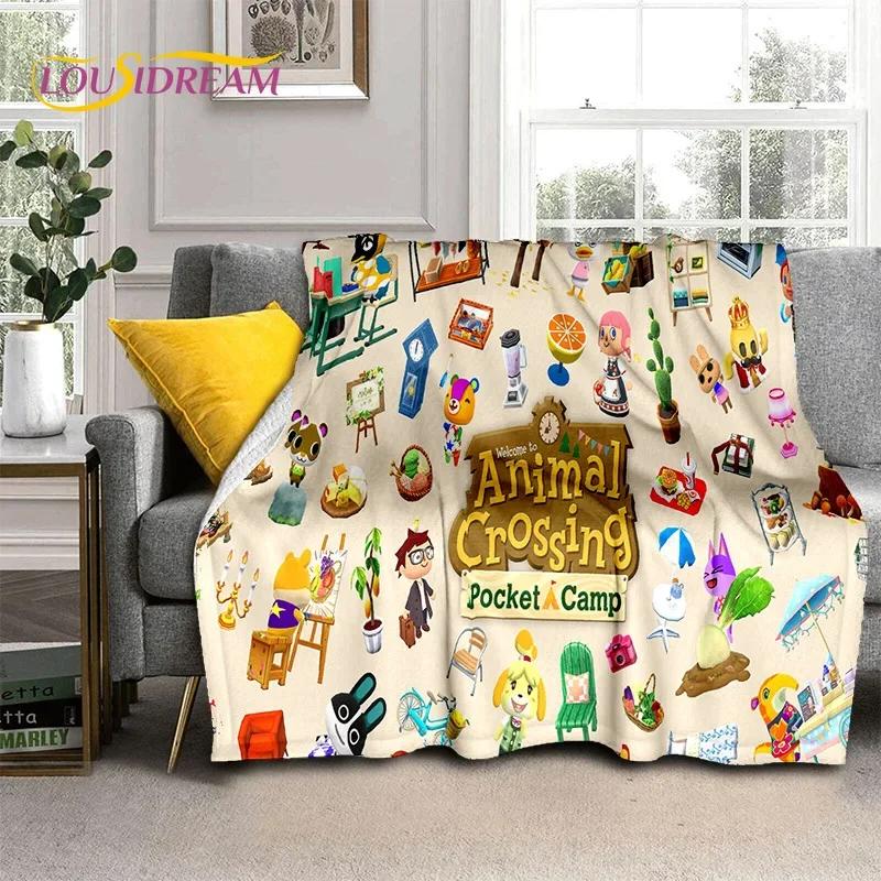 Cute Crossing New Horizons Cartoon Soft Flannel Blanket for Bed Bedroom Sofa Picnic,Throw Blanket for Cover Outdoor Leisure Gift