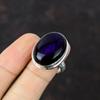 Фиолетовое огненное кольцо с лабрадоритом Кольцо ручной работы Кольцо из стерлингового серебра 925 пробы Регулируемое кольцо Лабрадорит Драгоценный камень Ювелирные изделия Свадебный подарок Стильное кольцо