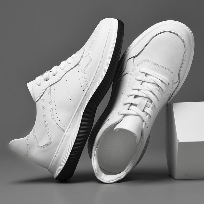 Fashion Genuine Leather Mens Skateboard Shoes Lightweight Sneakers High Quality Male Skateboard Footwear Casual Shoes New Comfy Trainers