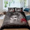 Sugar Skull Bedding Comforter Cover Set Gothic Duvet Cover Twin/Full/Queen/King Set 3 Pieces Soft Microfiber Duvet Cover