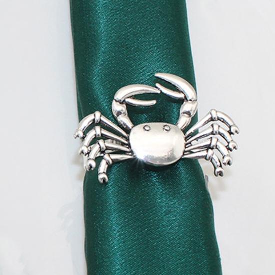 Yousheng Crab Napkin Ring, Reusable Metal Napkin Holder, Coastal Crab Napkin Holder for Summer Gatherings Beach House Parties