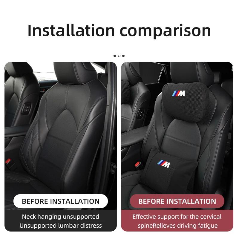 KLIB4 New Car Accessories Flip Fur Headrest Lumbar Support For BMW G30 G20 M3 M5 E46 E92 E93 E60 E70 X3 X4 X5 X1 E39 F30 F10 F30