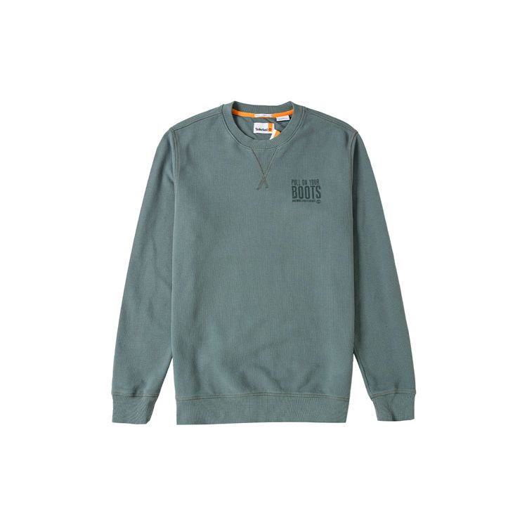 Timberland Af Boot Crew Neck Sweatshirt Solid Color Letter Print Sports Casual Round Neck Sweatshirt Men sweatshirt Green A699D-392