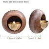 Wooden Magnetic Door Bell Entrance Opening Chime Round Bell Black Walnut Wood Hanging Doorbell Wind Japanese Room Chimes Decor