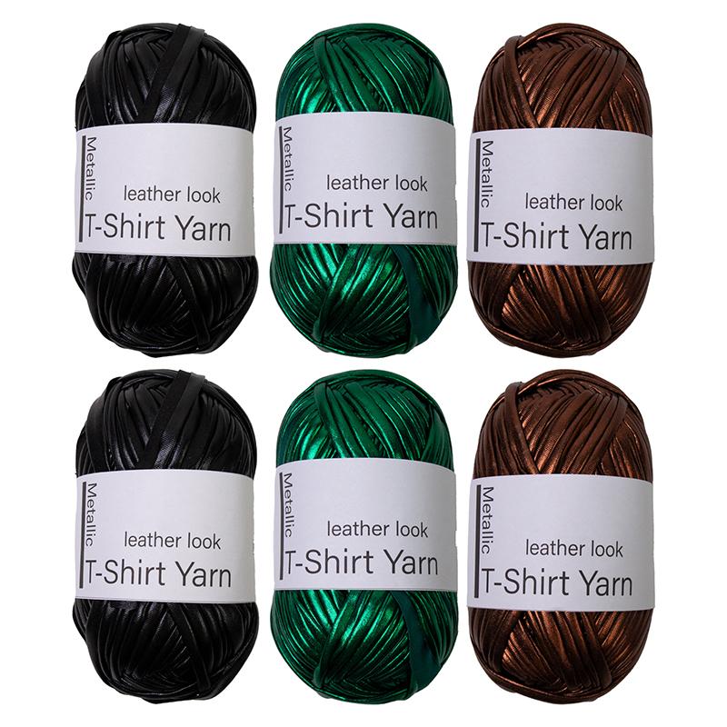 100g/Roll Shiny T-Shirt Yarn DIY Bag Shoes Metallic Cloth Fabric Yarn Knitting Crocheting