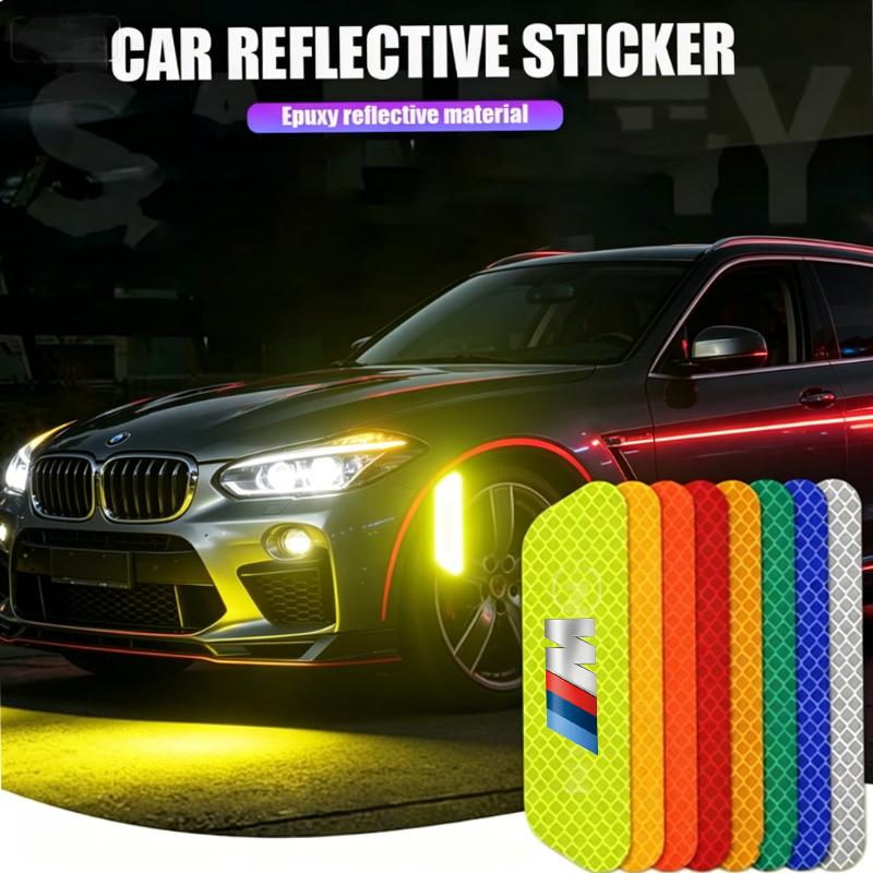 4Pcs Car Door Sticker Safety Warning Reflective Mark For BMW G80 G06 G07 G42 G14 G15 G16 F82 X1 X3 X5 X7 M1 M2 M3 M4 M5 M6 M7 YL6