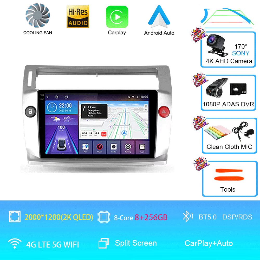 Android 14 Для Citroen C4 C-Triomphe Quatre 2004-2014 Автомагнитола Мультимедиа Видео Carplay 2Din DVD Головное устройство Стерео Динамик Аудио