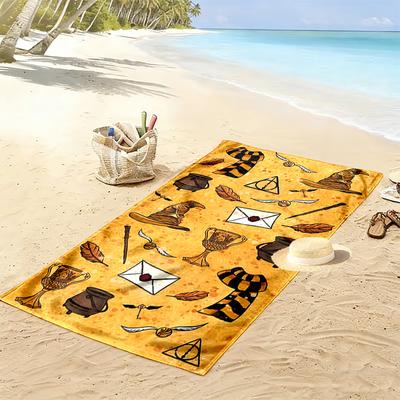 Magic School Print Beach Towel, Large Soft Quick Dry Towel for Beach Camping Swimming