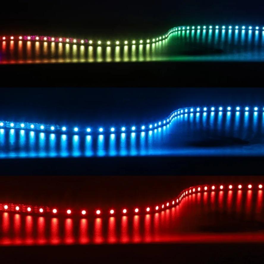 5м RGB Цветная Светодиодная Лента WS2812B 5050 RGBIC 5В Умная Водонепроницаемая Светодиодная Лента с Индивидуально Адресуемым Контроллером 30/60/144 Пикселей/Светодиодов/м