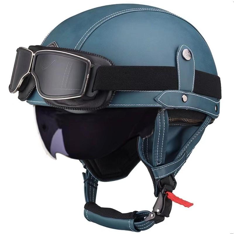 Vintage-Style Open Face Motorcycle Helmet Adults Unisex ABS Half With 3C Certification