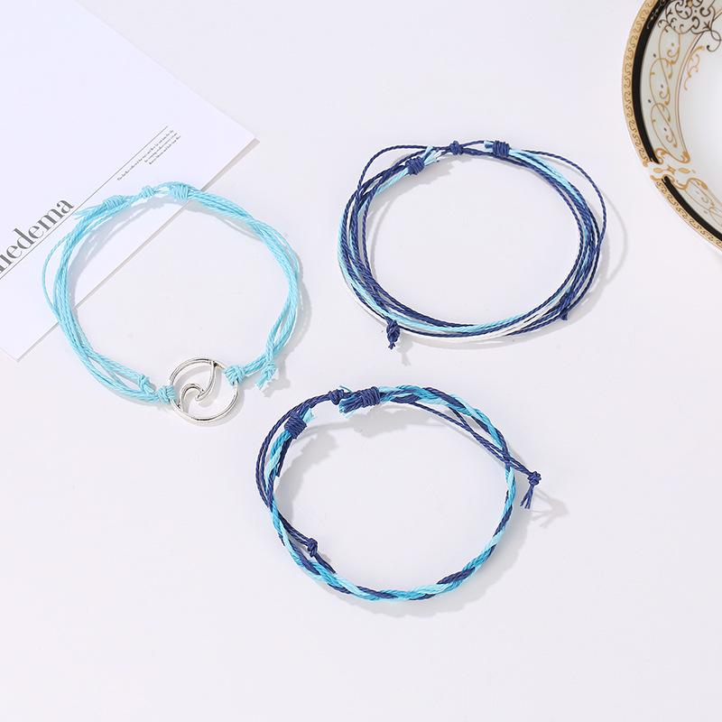 Fashion Bohemian Bracelet Wave Wave Bracelet Three-Piece Simple Handicraft Personality Jewelry ADM