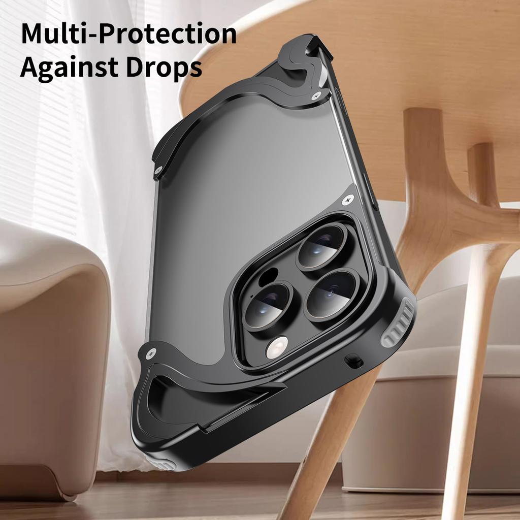2025 Новый металлический чехол Dolphin Borderless Anti Drop Case Подходит для iPhone 15/16 Promax/16 Pro Phone 14 pro max Cases
