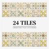 24PCS  Creative Kitchen Tile Stickers Waterproof Mandala Flowers Tile Paste Self-adhesive Wallpaper Bedroom Decoration Stickers