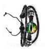1 PC Sauron Evil Bracelet Evil Eye Glass Photo Jewelry, Dragon Eye Black/Brown 2 Color Leather Adjustable Bangle Best Gift