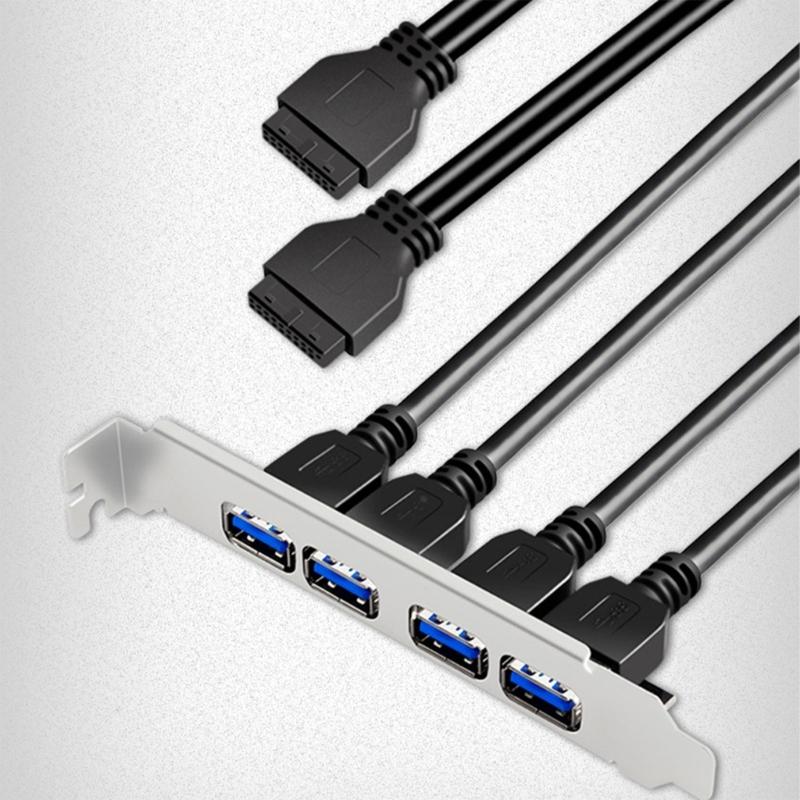 Конвертеры 4 порта USB 3.0 на 19-контактный 20-контактный Компьютерные кабели Разъемы Кабель-адаптер для материнских плат Материнские платы ПК Передняя панель