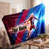 Erling Haaland Personalized Fleece Blanket With Football Logo, Custom Name Text Soft Warm Home Throw Blanket