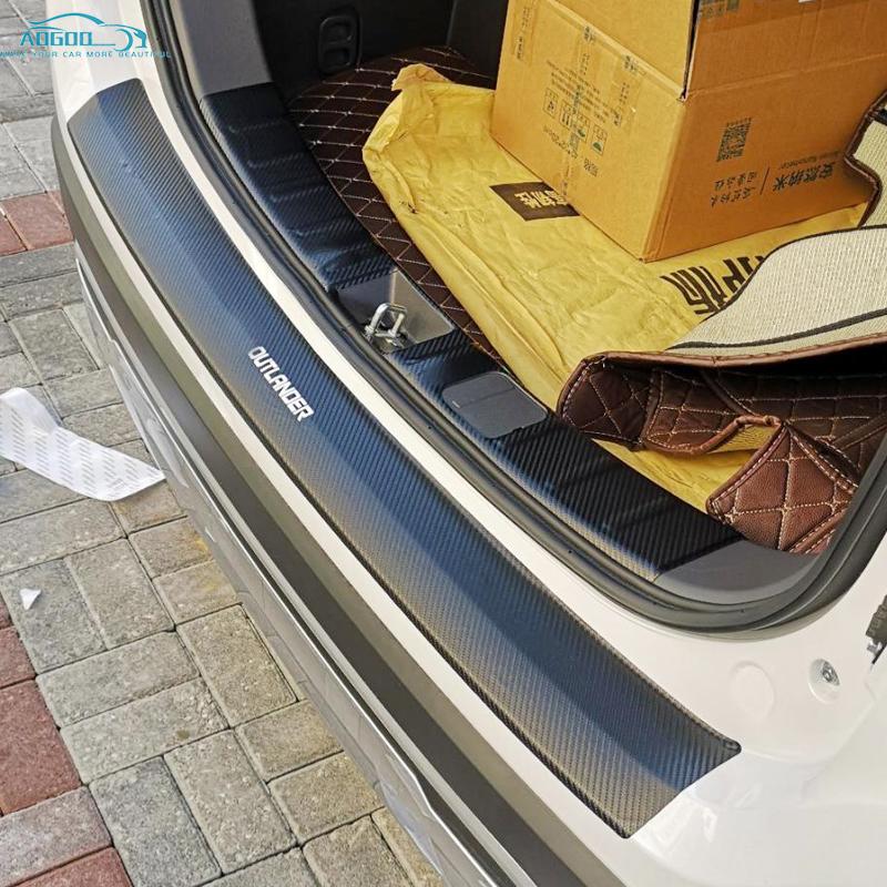 Для Mitsubishi Outlander 2013 2016 2018 автомобильные пороги кожаные наклейки защитная пластина пороговая полоса из углеродного волокна