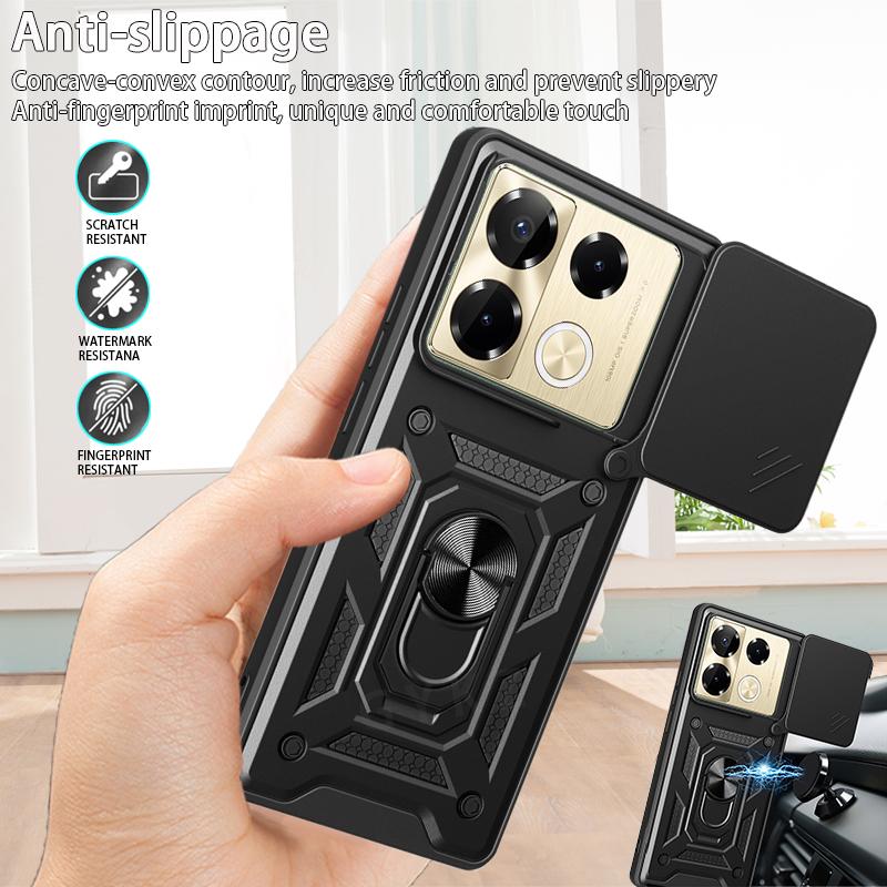 For Infinix Note 40 Pro 5G Case Slide Camera Armor Phone Case For Infinix Note 40 Pro Plus Note40 40Pro Holder Ring Back Cover