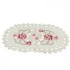 Kitchen Dining Table Place Mats Embroidered Floral Lace Doily Placemat 30*45cm