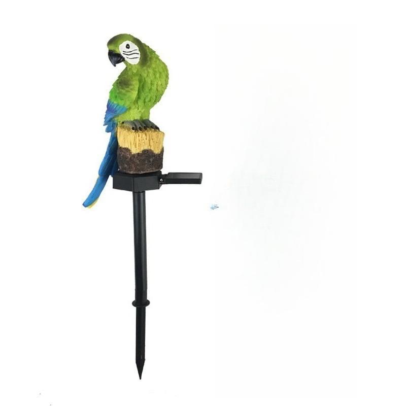 Solar Powered Parrot Lawn Lamp Outdoor Waterproof Resin Animal Ground Spike Light Decorative LED Landscape Lighting for Garden Yard Patio Park Decor