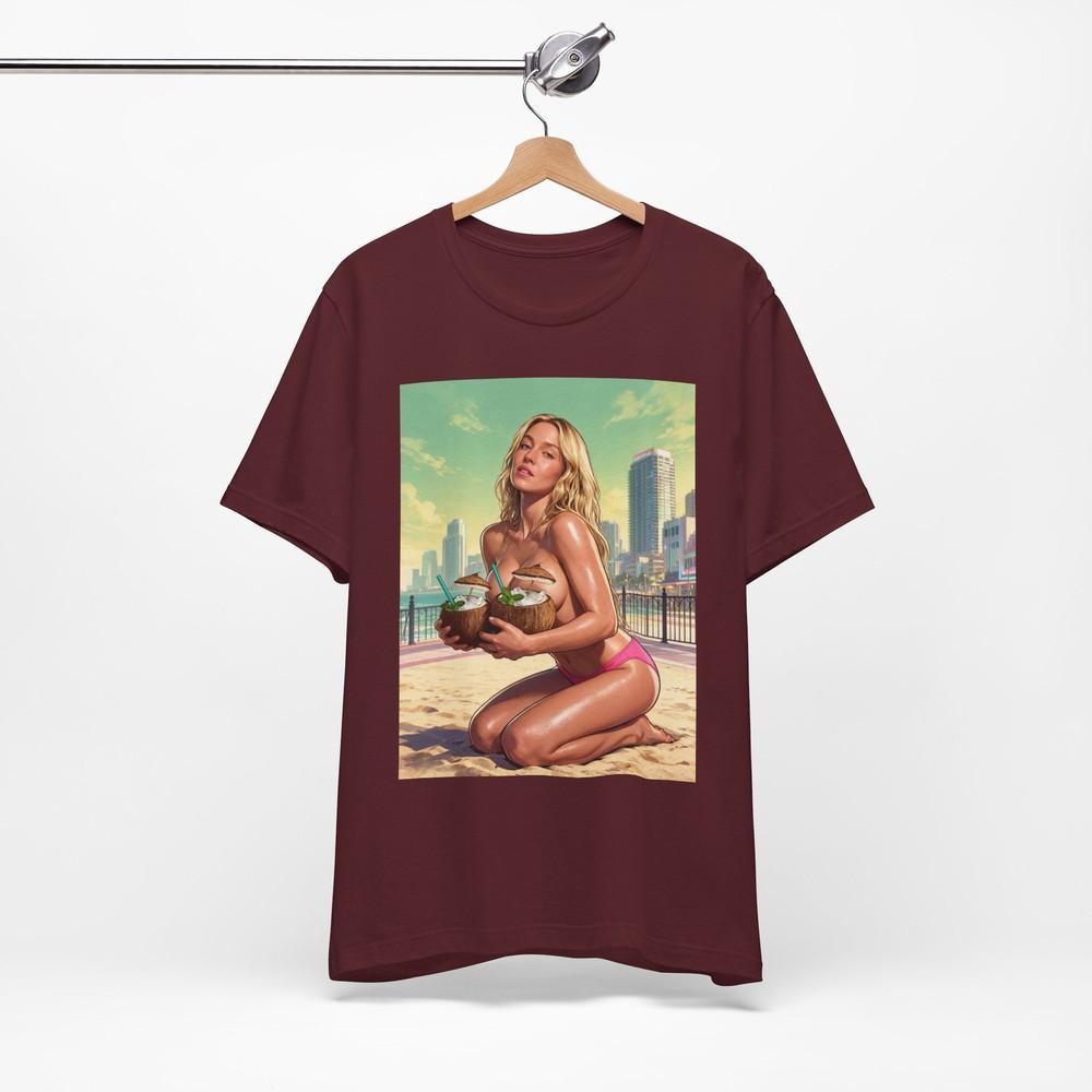 Sydney Sweeney Bikini Pinup T-Shirt | GTA 6 Graphic Streetwear Print Tee