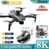 New S155 Pro Max Mini Drone 5G FPV GPS Brushless ESC 8K Wide Angle HD Dual Camera 3-Axis Gimbal 360° Laser Obstacle Avoidance RC Quadcopter Toy 5KM