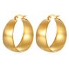 ins European and American widened curved stainless steel earrings, high-grade titanium steel earrings 18K gold light luxury women's earrings