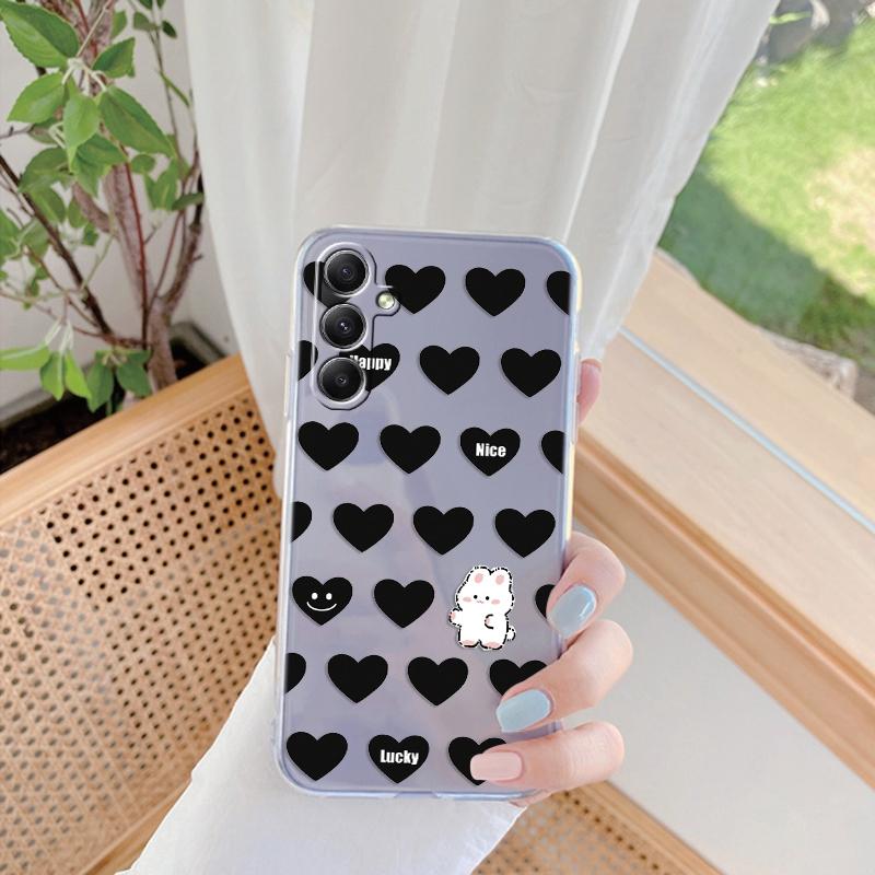 Мягкий силиконовый прозрачный чехол с рисунком сердца леопарда для iPhone 11 12 13 14 15 Samsung A55 A54 A34 A15 S24 M35 Xiaomi Redmi Note 13 Pro противоударный чехол