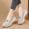 2024 New Spring/autumn Flats Genuine Leather Moccasins Woman Casual Slip-on Loafers Female Black Boat Shoes Big Size 41