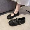 Woven Hollowed-out Word Belt Mary Jane Single Shoes Women's Summer Flat-bottomed Breathable Two Wear Bow-tie Ballet Sandals