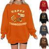 Women's Fashion Casual Long Sleeve Thanksgiving Printed Sweatshirt Top