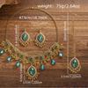 Rhinestone Inlaid Necklace Earrings Set Hollowed Out Forehead Ornament  Bridal