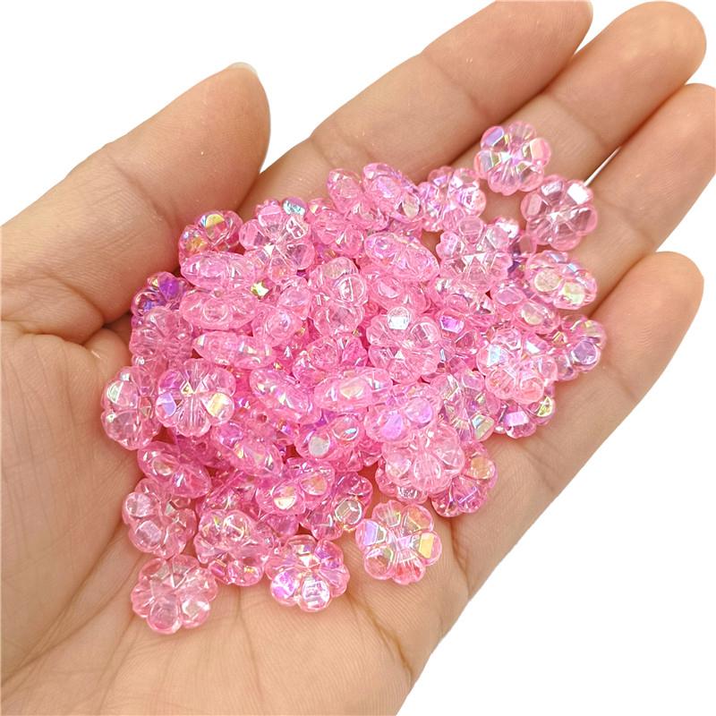 Креативные акриловые бусины-цветы для браслета «Слива» AB прозрачные цветные 40 шт. 10 мм россыпью для самостоятельного изготовления ювелирных изделий ожерелья случайные смешанные