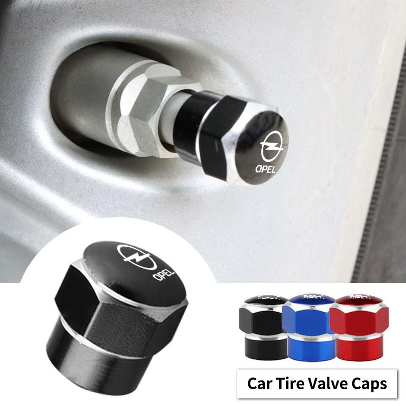 Car Wheel Tire Air Valve Caps Dustproof Stem Cover Alloy Auto Logo Accessories For Opel Corsa D Astra G H J K F Mokka C Zafira B