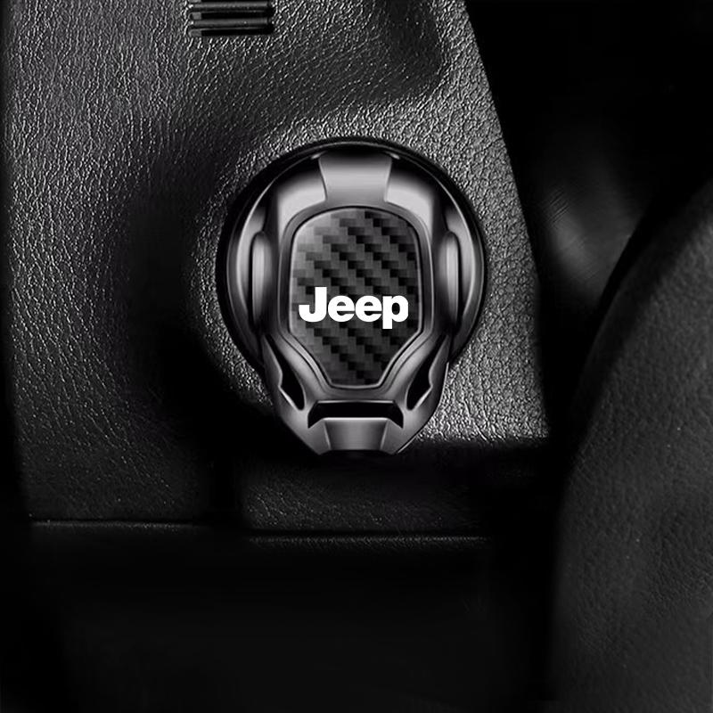 Car One-Click Start Button Cover Decoration Sticker Protection Cover For Jeep Grand Cherokee WJ WK WK2 Wrangler TJ JK 2 Puertas AKL1