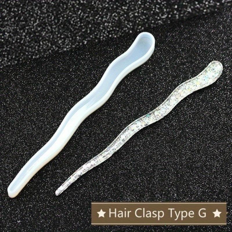 Transparent Hairpin Silicone Special Mould for Resin DIY Hair Jewelry Making Mold Epoxy Resin Molds (Molds Only)