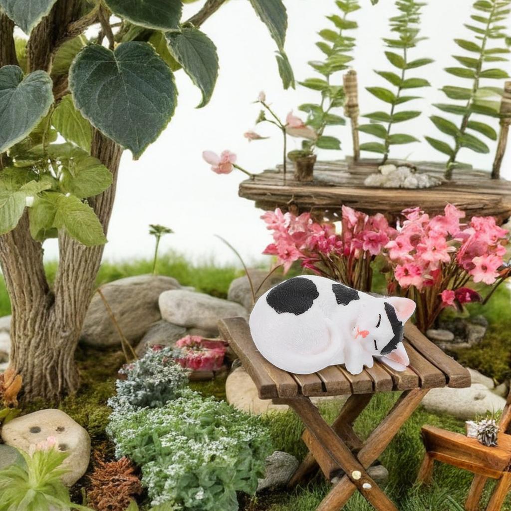 Статуэтка лежащего кота, имитация, премиум-пластик, настольное украшение, креативная поделка котенка, домашний орнамент, фигурка кота