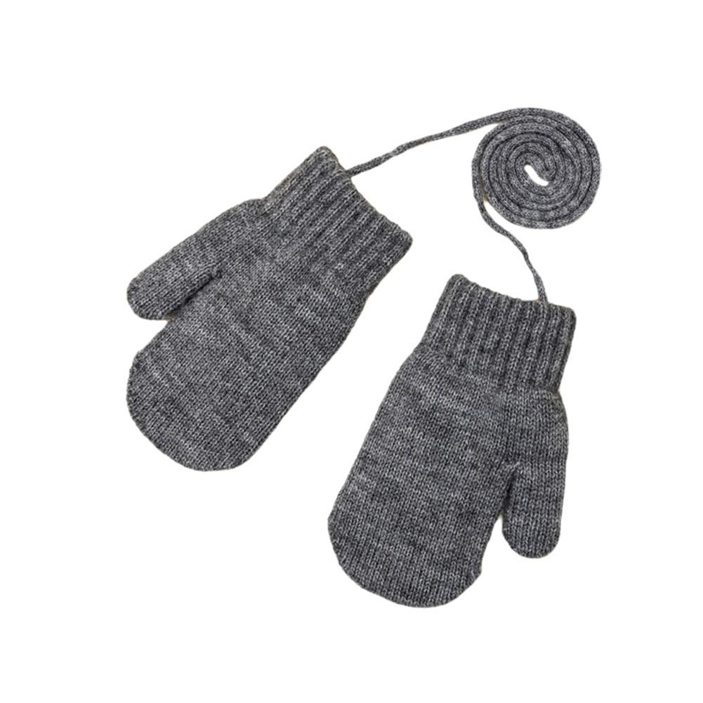 Knit Winter Children Warm Gloves Autumn And Winter Cold Protection Warm Gloves Simple Color Ins Style Bike Gloves