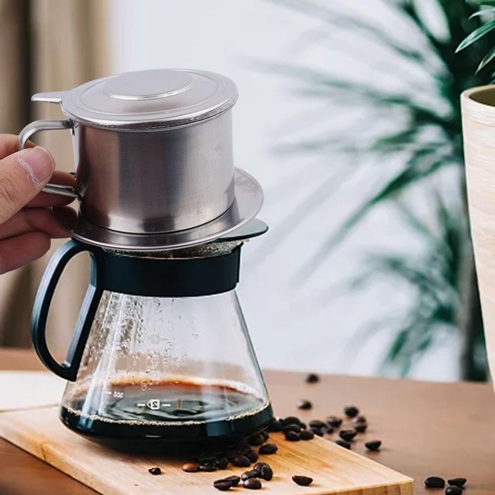 Stainless Steel Coffee Pot Coffee Maker Vietnamese Drip Filter Silver Home Tool