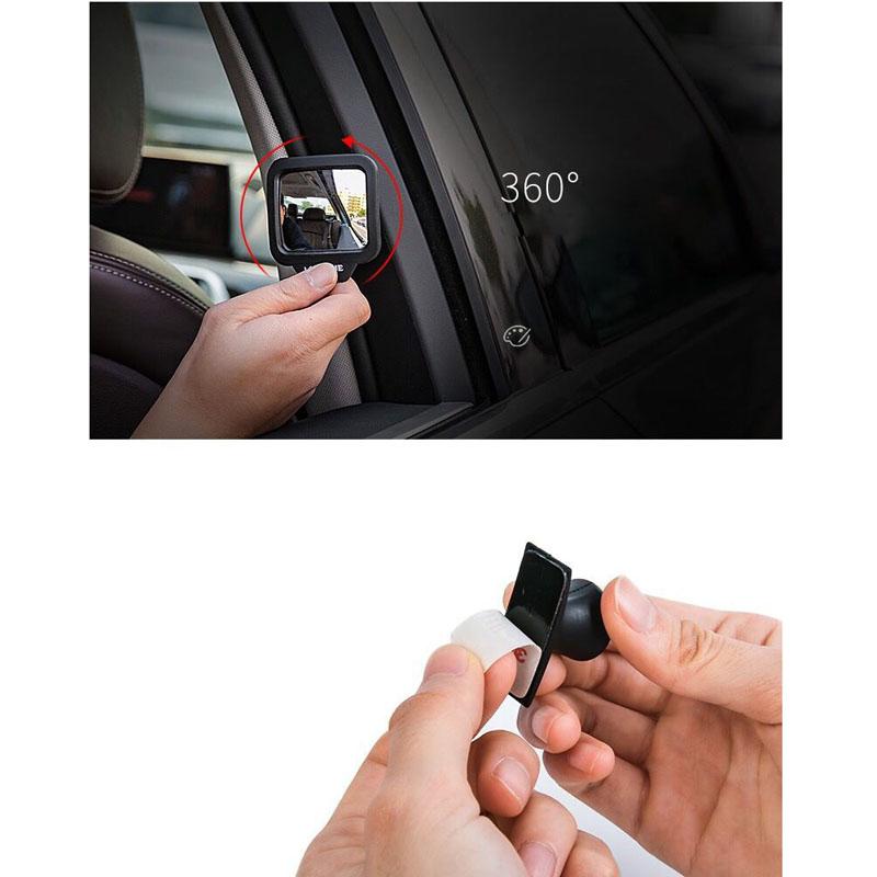 CHIZIYO 2PCS Magnet 270 Degrees Wide Angle Adjustable Magnetic Suction Rear View Mirrors Makeup Mirror Car Passenger