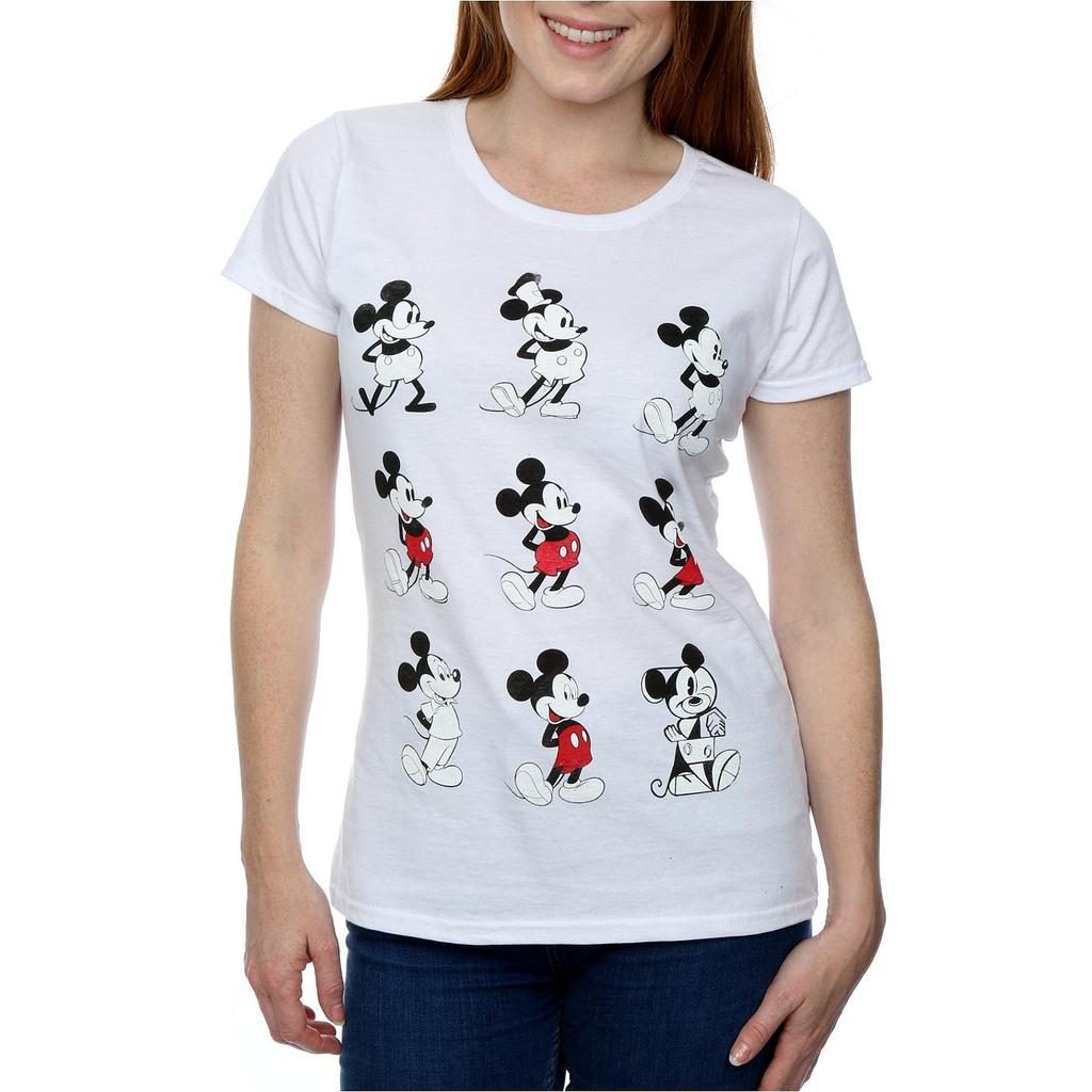 Disney Womens/Ladies Mickey Mouse Evolution Cotton T-Shirt