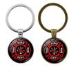 Modern Simple Style Zinc Alloy Firefighter Emblem Keychain Elegant Gift