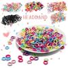 100 шт. Разноцветные базовые нейлоновые эластичные резинки для волос для девочек, детей, для фиксации хвостика, резинки-скранчи, резинки, детские базовые аксессуары для волос