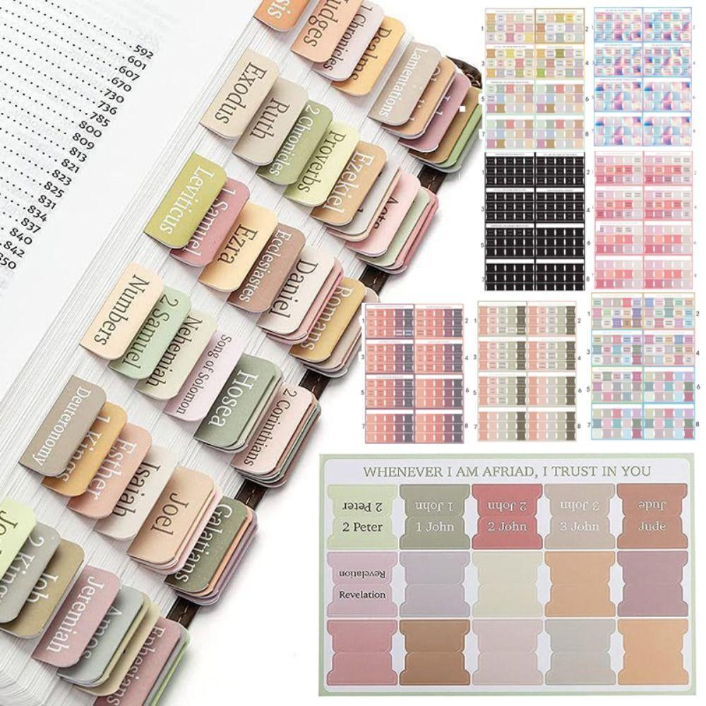 120PCS Laminated Laminated Bible Tabs Colorful Scripture Organization Tabs Book Index