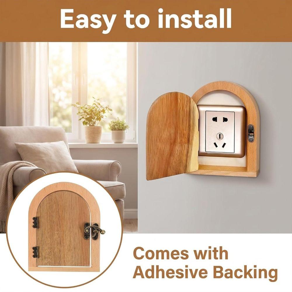 No-Drill Wood Outlet Cover Handmade Light Switch Cover Decorative Wall Outlet Protector Home Decor