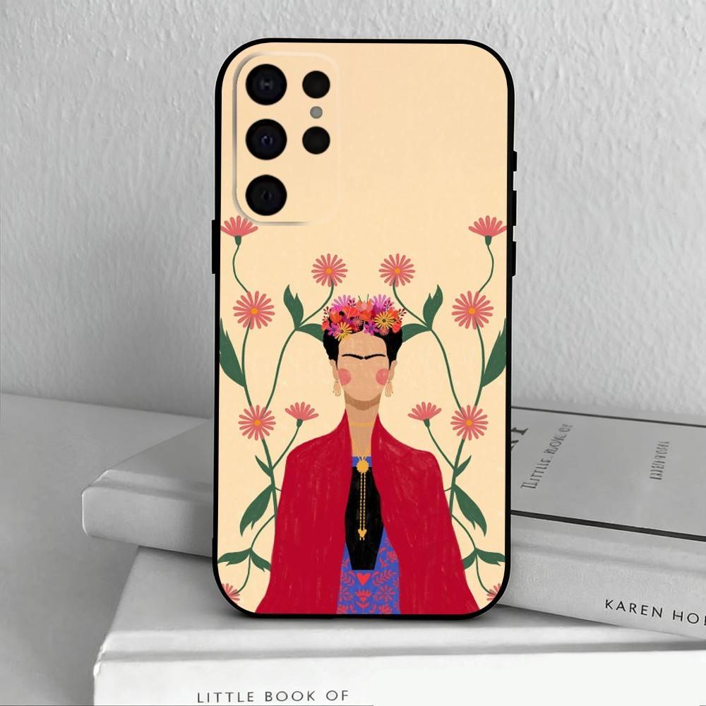 F-Фрида-А K-Кало-г A-Искусство Чехол для телефона для Samsung S25,S24,S21,S22,S23,S30,Ultra,S20,Plus,Другие Мягкий Черный Чехол